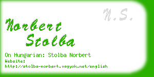 norbert stolba business card
